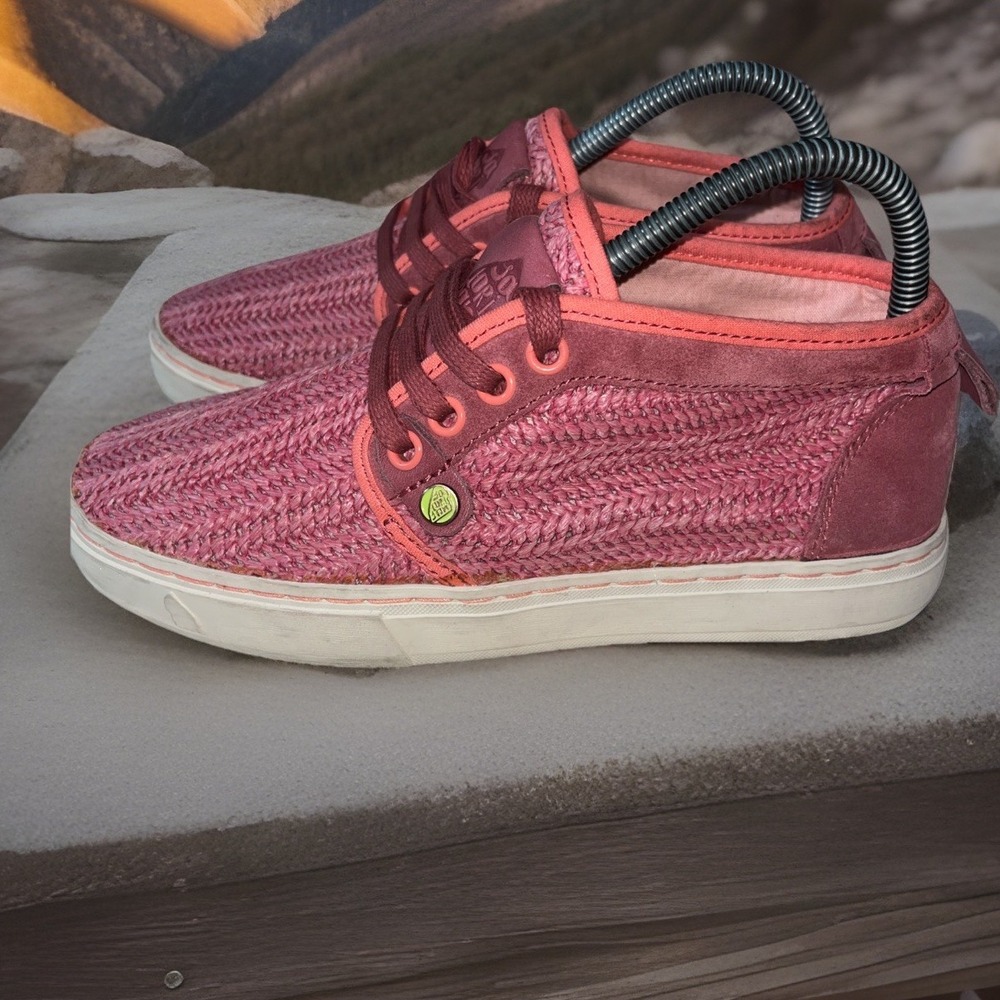 SATORISAN Hamoru Woven Raffia Women's Pink Mid Top Sneaker Shoes Eu 37 US 7 Shoe